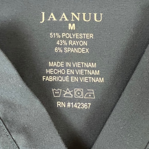 Jaanuu Scrubs Black Scrubs Top Multiple Pockets Size M - Picture 5 of 5